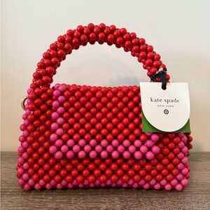 SOLD!!!! NWT Kate Spade x Target Red and Pink Colorblock Beaded Crossbody Bag